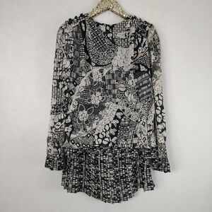 Vintage 80s Jo Hanna York Women's Black Geometric Plus Size Skirt Set Size 14